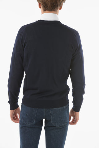 Cardigan in Lana Vergine con Collo a V