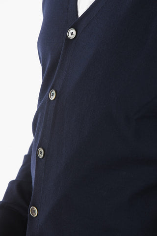 Cardigan in Lana Vergine con Collo a V