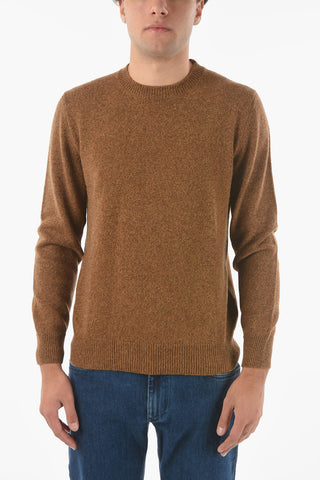 Crew Neck Tweed Camel Sweater