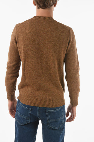 Crew Neck Tweed Camel Sweater