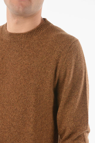 Crew Neck Tweed Camel Sweater