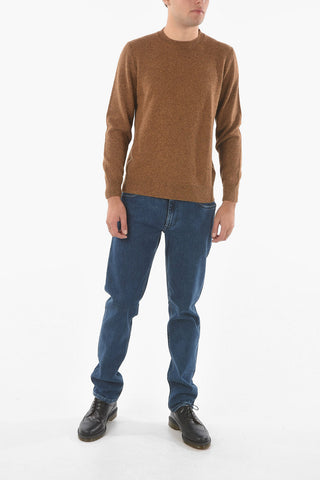 Crew Neck Tweed Camel Sweater