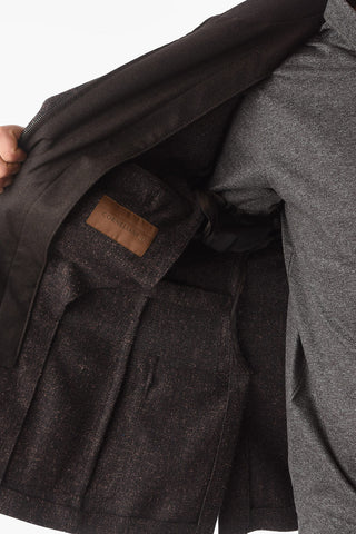  ID Wool Unlined IDENTITY Blazer with Removable Leather Chest Piece 