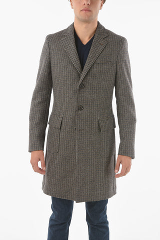CC COLLECTION Half-lined Houndstooth Patterned Coat
