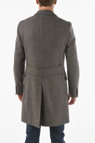 CC COLLECTION Half-lined Houndstooth Patterned Coat