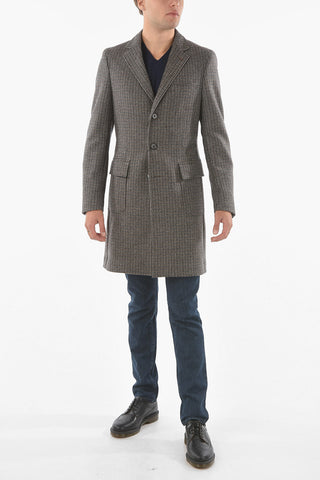 CC COLLECTION Half-lined Houndstooth Patterned Coat