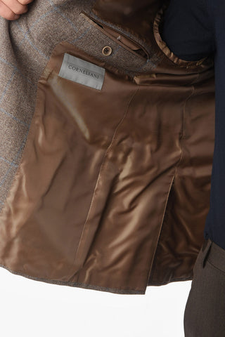 Overcheck Herringbone GATE Side Vents 2-Button Blazer