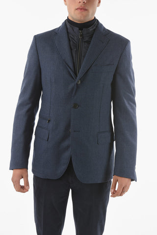 ID Detachable Vest Padded Glen Check Blazer