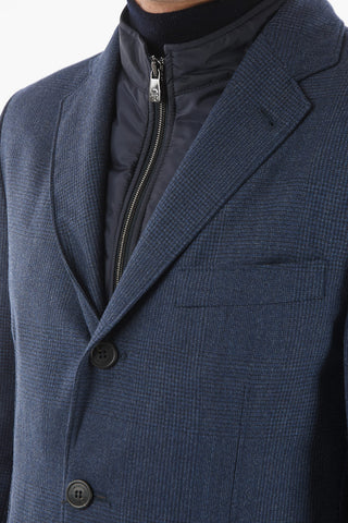 ID Detachable Vest Padded Glen Check Blazer