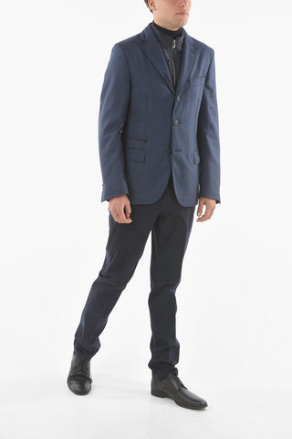 ID Detachable Vest Padded Glen Check Blazer