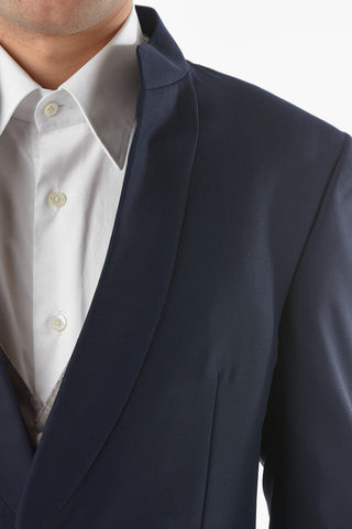 Virgin Wool CERIMONIA ACADEMY Collarless 3 Piece Waistcoat Suit