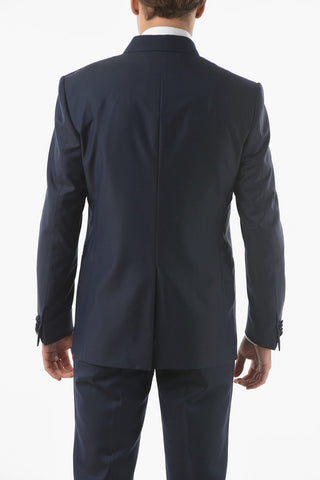 Virgin Wool CERIMONIA ACADEMY Collarless 3 Piece Waistcoat Suit