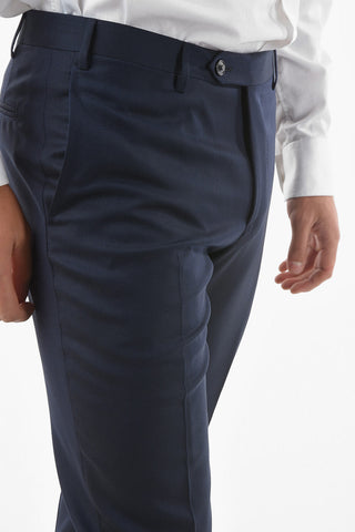 Virgin Wool CERIMONIA ACADEMY Collarless 3 Piece Waistcoat Suit