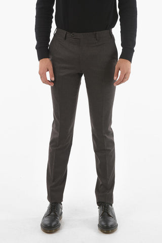 Wool And Cashmere ACADEMY Trousers with Scalloped Hem