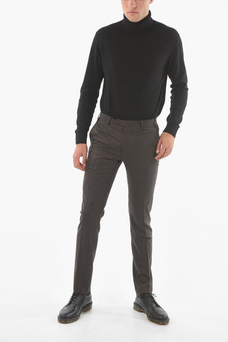 Wool And Cashmere ACADEMY Trousers with Scalloped Hem