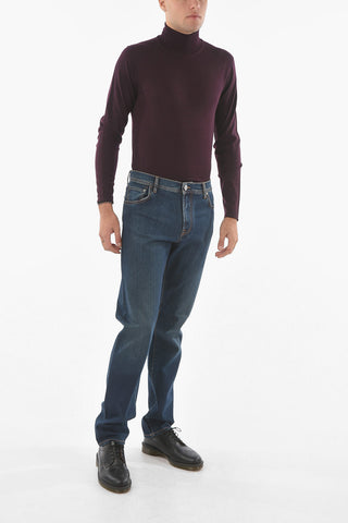 ID 5 Pockets Dark Wash Straight Fit Denims 20cm