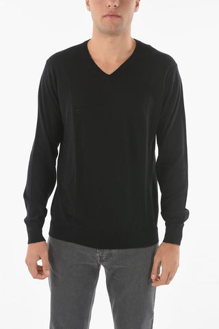 Maglia con Collo a V in Puro Cashmere