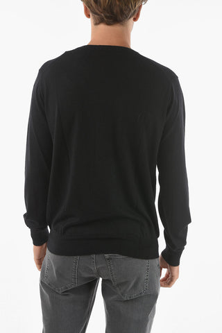 Maglia con Collo a V in Puro Cashmere