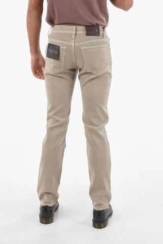 ID LUXURY DENIM Jeans Slim Fit in Misto Cotone con Tasche Posteriore Logate