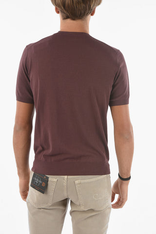 CC COLLECTION Crew Neck Short-sleeved Cotton Sweater