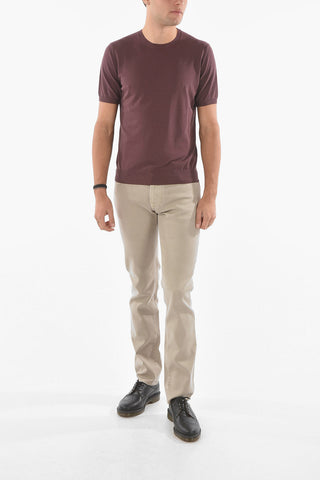 CC COLLECTION Crew Neck Short-sleeved Cotton Sweater