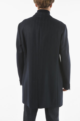 CC COLLECTION Cappotto Chesterfield  plain herringbone in Lana Vergine