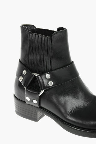 Stivaletti CAVALARY in Pelle a Punta Quadrata con Inserti Elastici 5cm