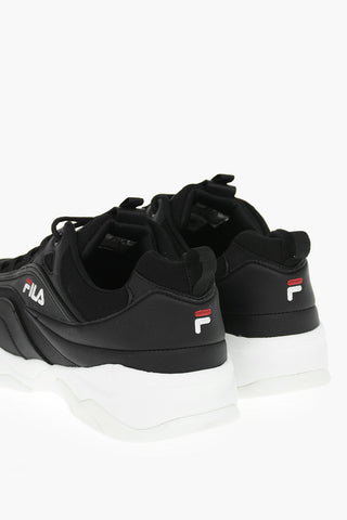Faux Leather and Mesh RAY LOW Low-Top Sneakers with Contrasting Sole