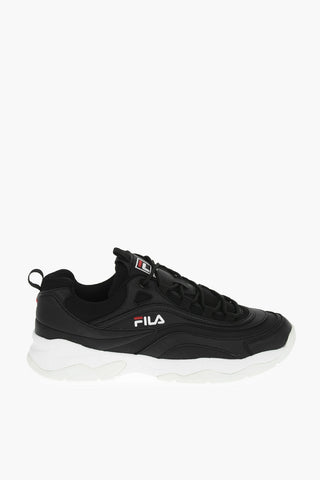 Faux Leather and Mesh RAY LOW Low-Top Sneakers with Contrasting Sole