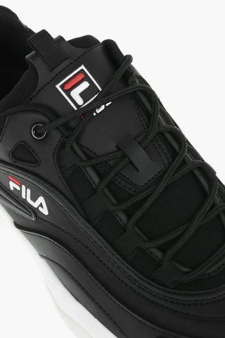 Faux Leather and Mesh RAY LOW Low-Top Sneakers with Contrasting Sole