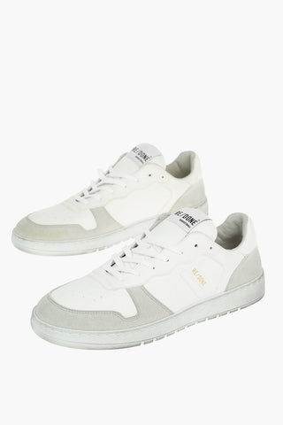 Sneakers Basse con Dettagli in Suede a Contrasto