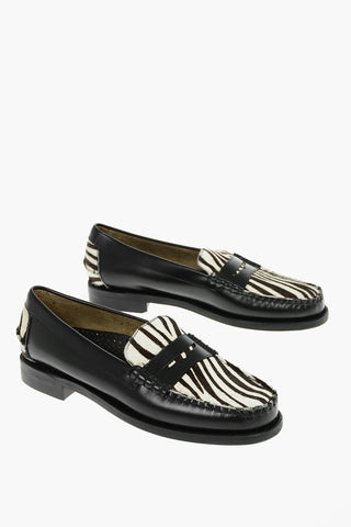 animal Patterned Leather and Ponyskin Loafers