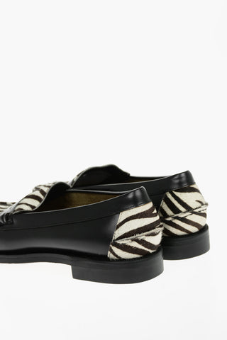 animal Patterned Leather and Ponyskin Loafers