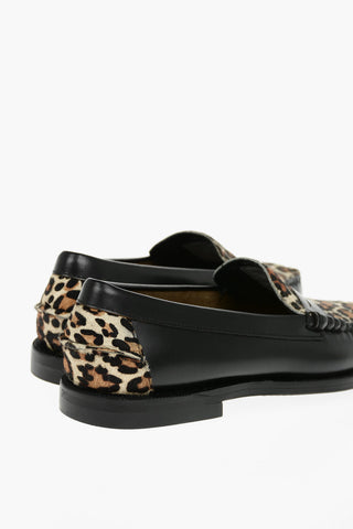 Anila Patterned Leather and Ponyskin Loafers