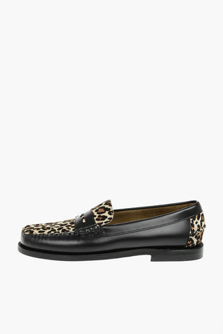 Anila Patterned Leather and Ponyskin Loafers