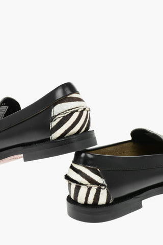 Anila Patterned Leather and Ponyskin Loafers