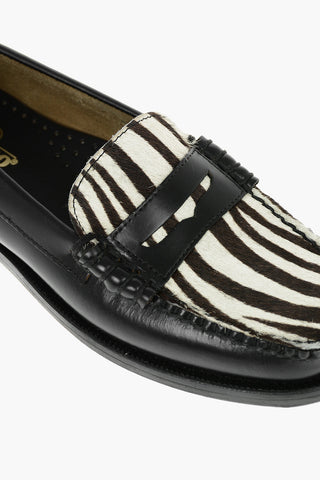 Anila Patterned Leather and Ponyskin Loafers