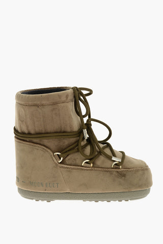 Velour MARS Moon Boot with Crossed Laces