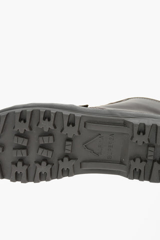 SUPERGA Faux Leather High-Top Sneakers with Track Sole