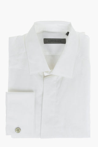 COUTURE Camicia in Cotone con Collo Francese e Gemelli