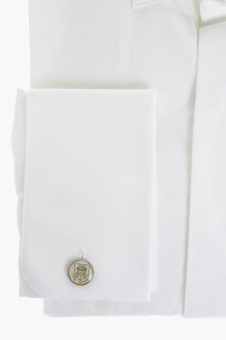 COUTURE Camicia in Cotone con Collo Francese e Gemelli