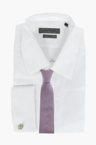 Cufflinked Slim Fit Cotton Shirt with Hidden Buttoning