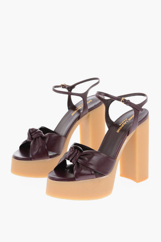 13 cm Rubber Heel Intertwined Leather Sandals