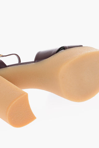 13 cm Rubber Heel Intertwined Leather Sandals