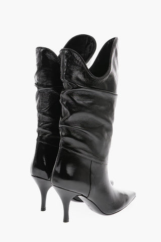 8 cm Pointed Leather Boots