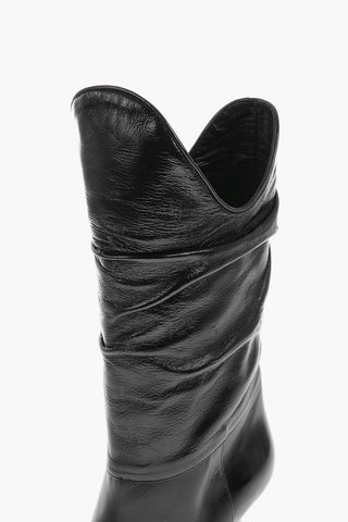 8 cm Pointed Leather Boots
