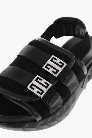 Suede Leather MARSHMALLOW Platform Sandals with Logoed Double Buckle