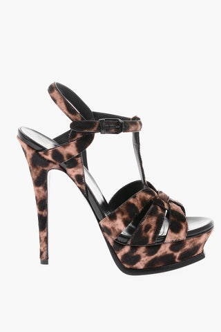 Ponyskin Sandals in Animalier Print 14cm