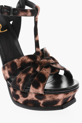 Ponyskin Sandals in Animalier Print 14cm