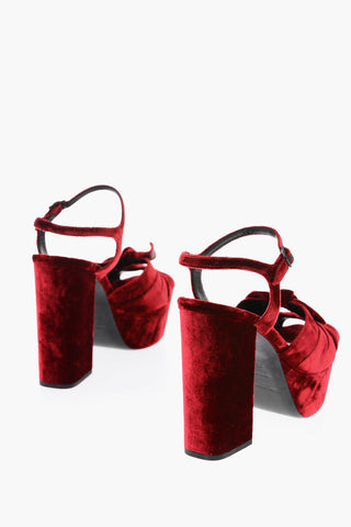 Velvet FARRAH Sandals with Bow Detailing 12 cm